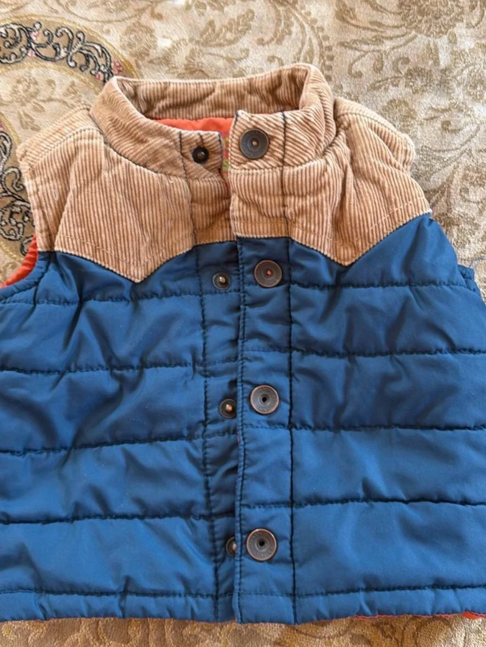 OshKosh B'gosh Blue and Brown Puffer Vest